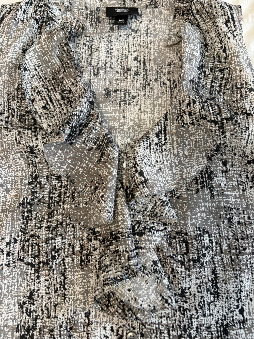 Mossimo Textured Look Ruffle Neck Sleeveless Top - Gray & Black - Picture 8 of 16